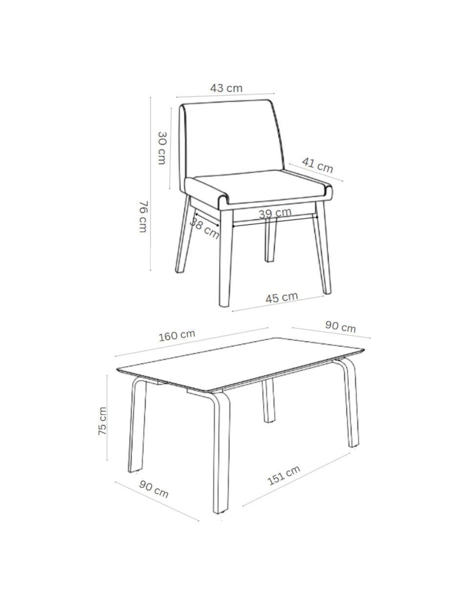 "comedor" amalfi midtown concept "para" 6 personas "de" madera