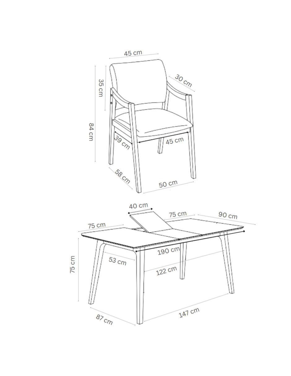 "comedor" extensible maui midtown concept "para" 6 personas "de" madera