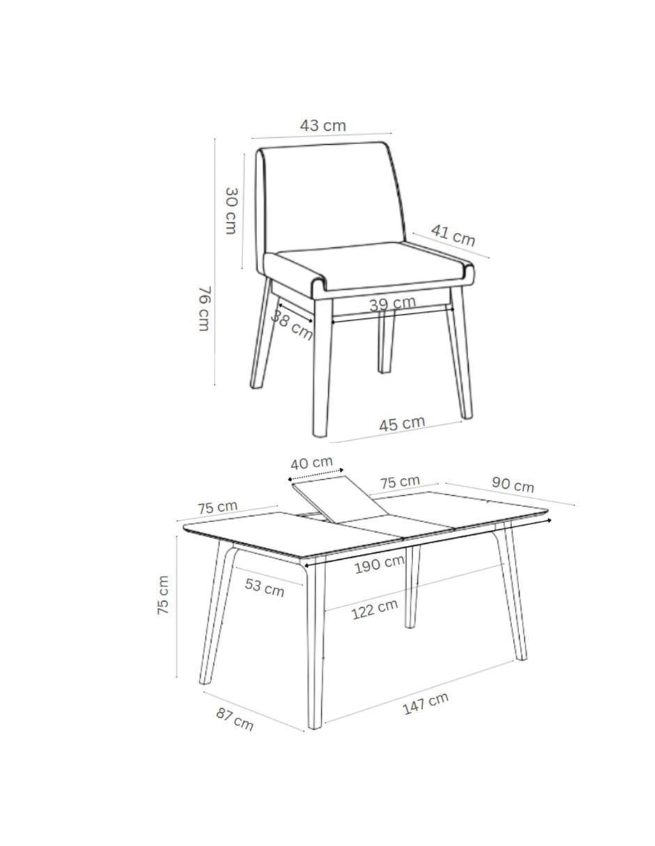 "comedor" extensible milan midtown concept "para" 6 personas "de" madera