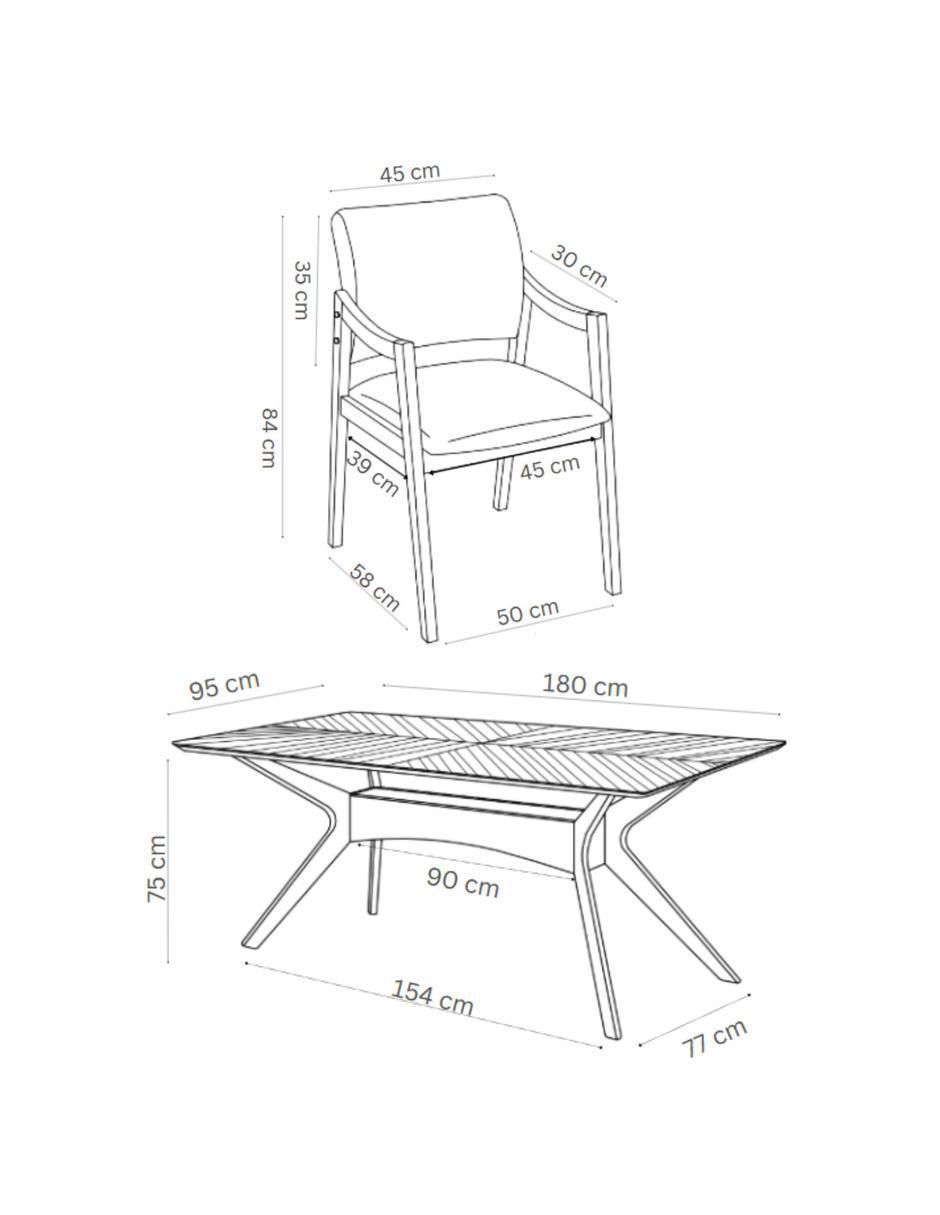 "comedor" ibiza midtown concept "para" 6 personas "de" madera