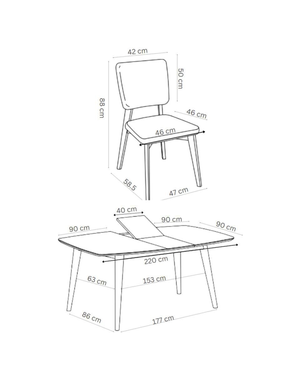 "comedor" extensible rio midtown concept "para" 6 personas "de" madera