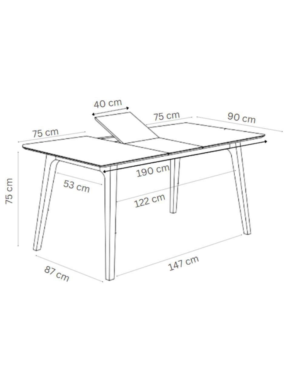 Mesa de comedor extensible armable Rockwell Midtown Concept