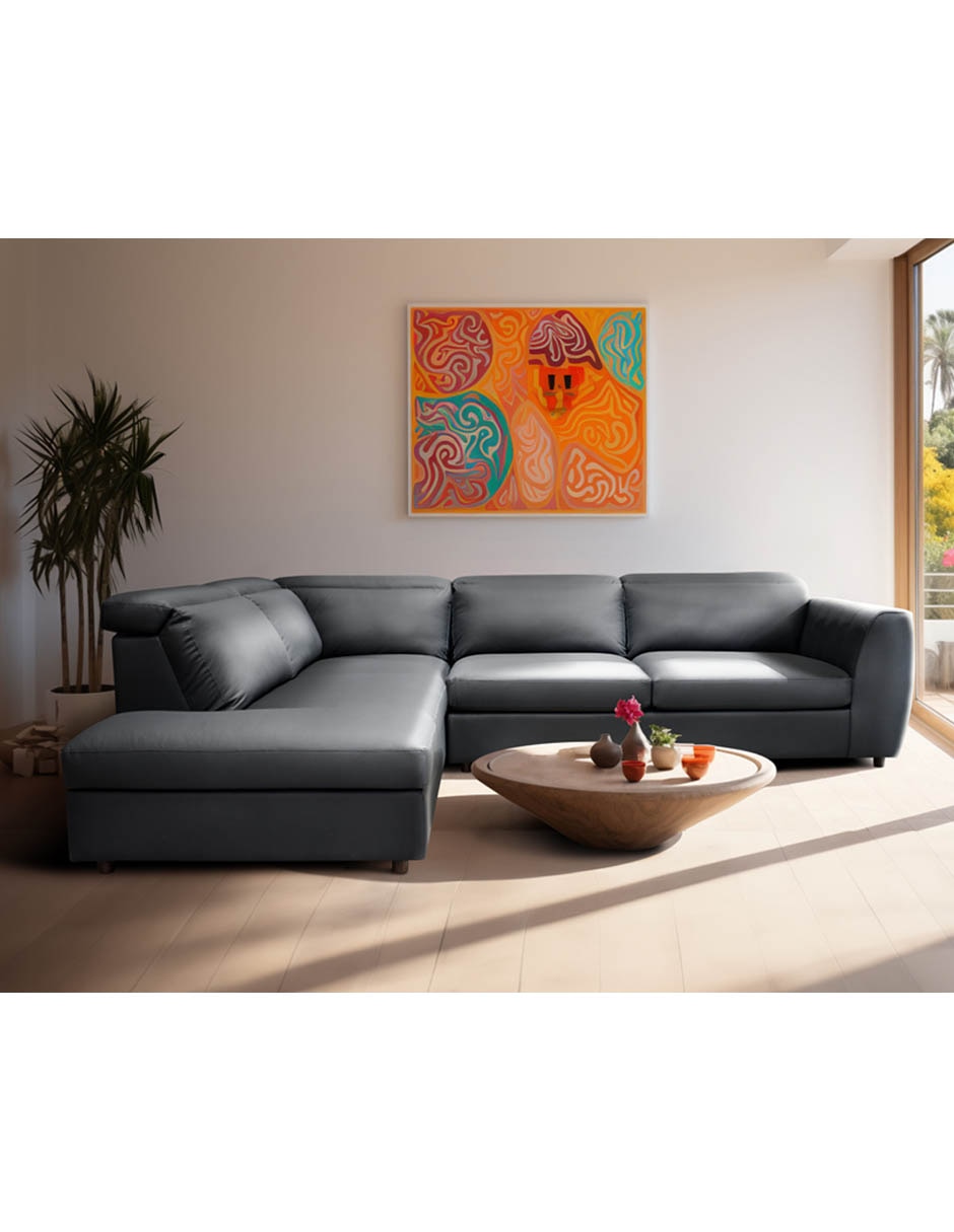 Sala modular izquierda Rovani de piel y vinil 13