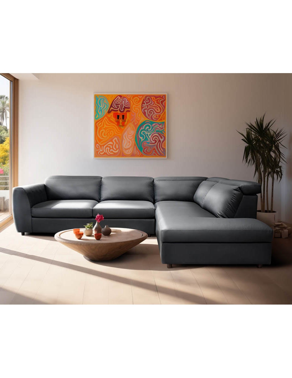 Sala modular derecha Rovani de piel y vinil 14