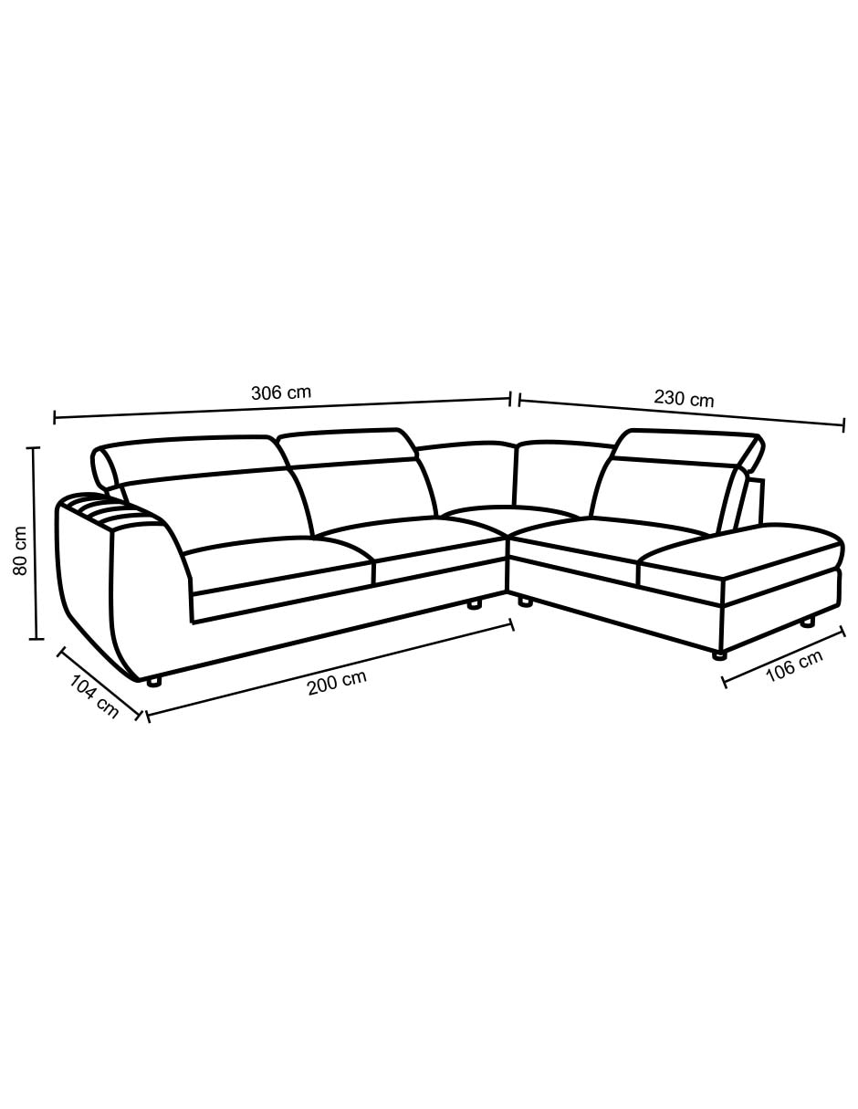 Sala modular derecha Rovani de piel y vinil 15