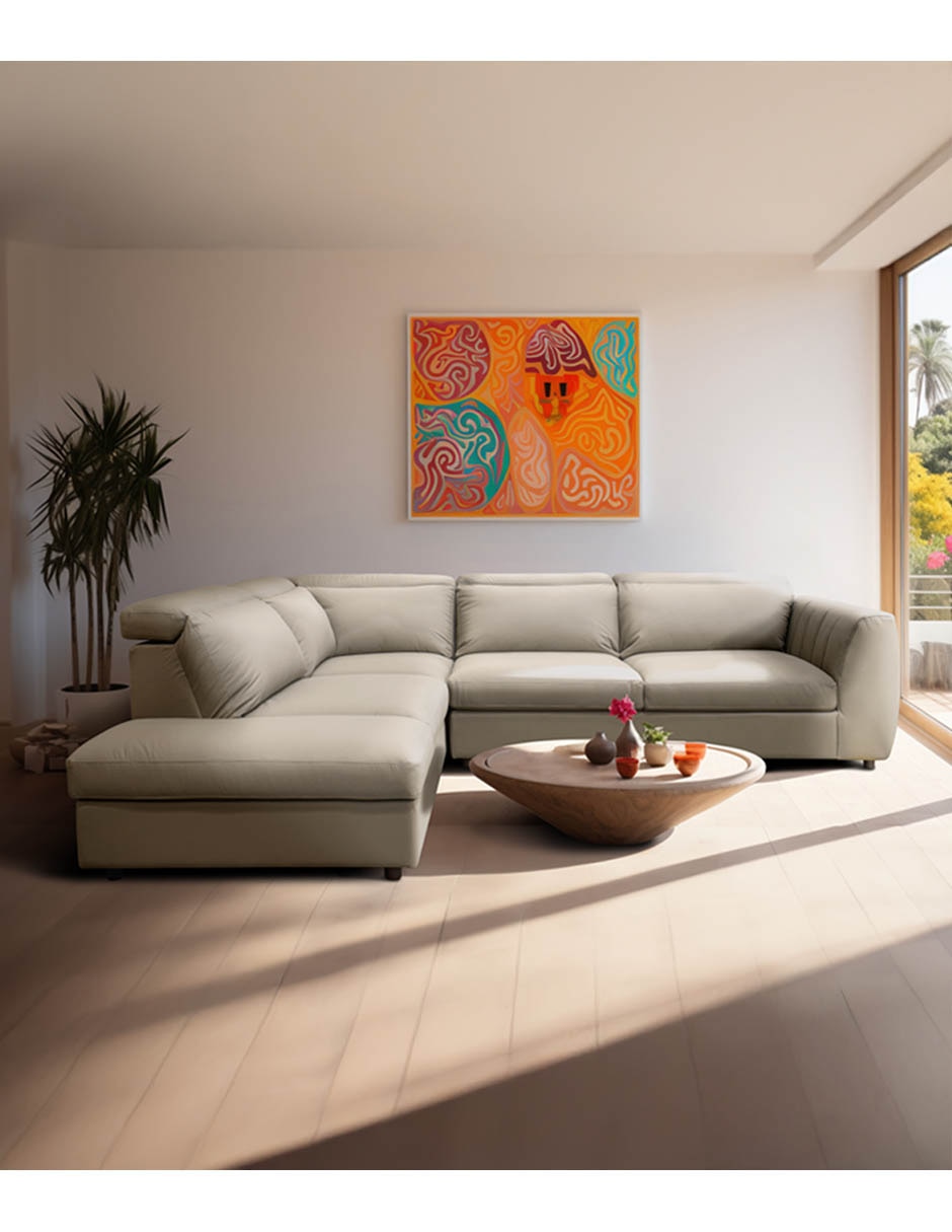 Sala modular izquierda Rovani de piel y vinil 13