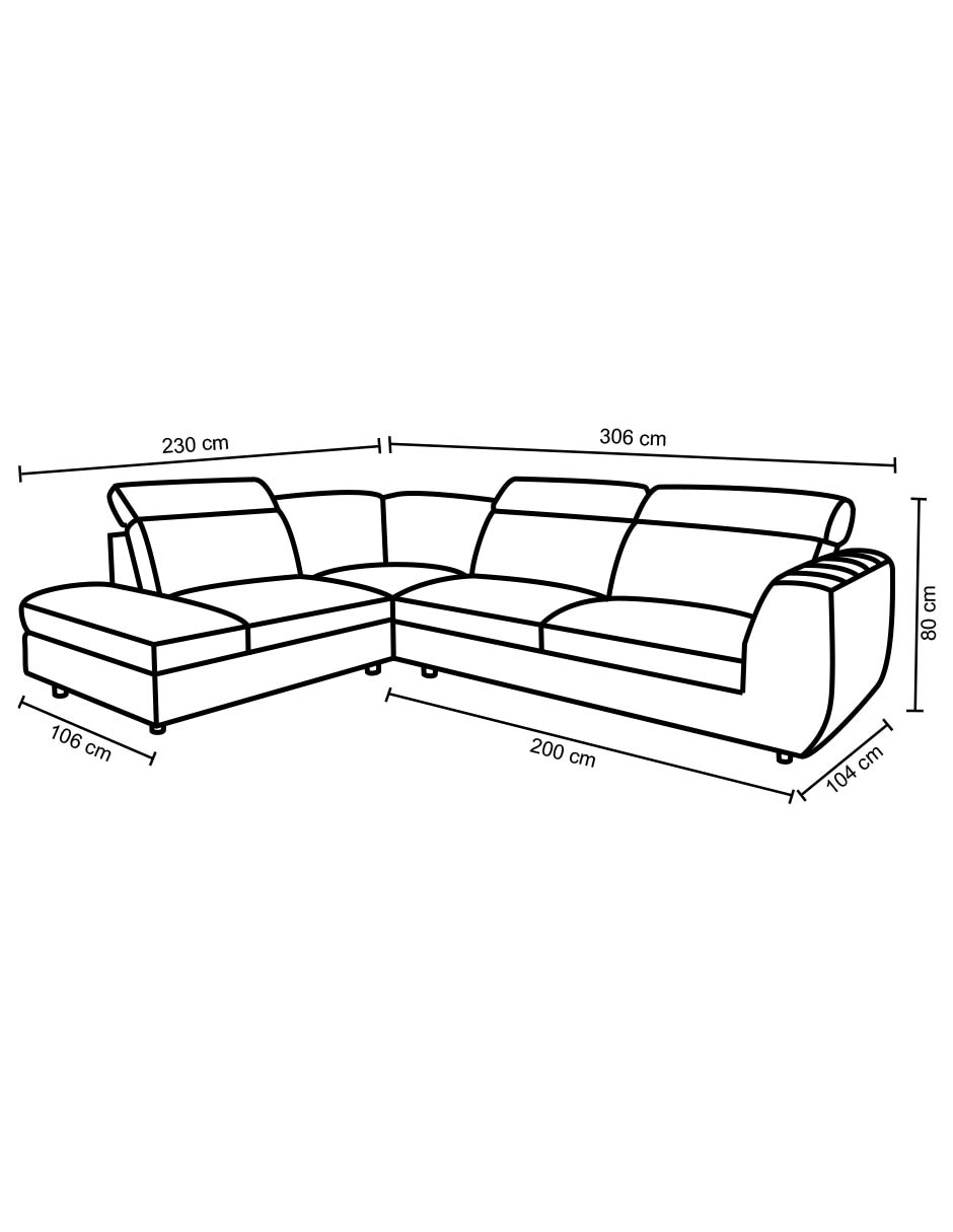 Sala modular izquierda Rovani de piel y vinil 14