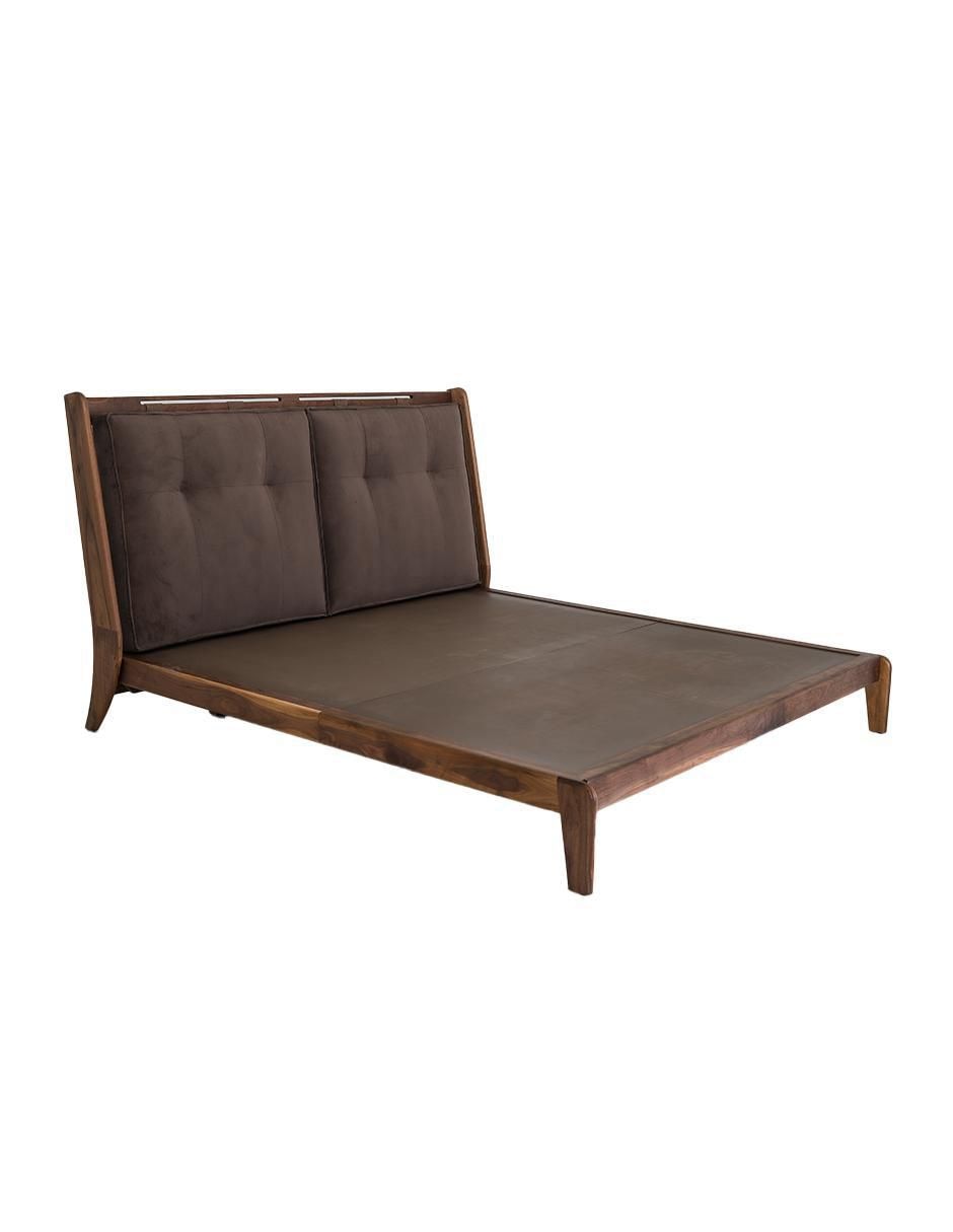 Cama Hygge de madera nogal king size