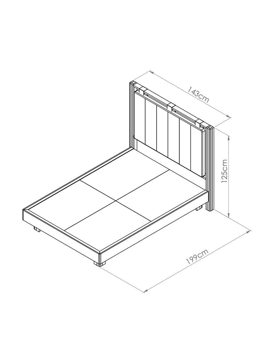 Cama Charme de madera nogal matrimonial 4