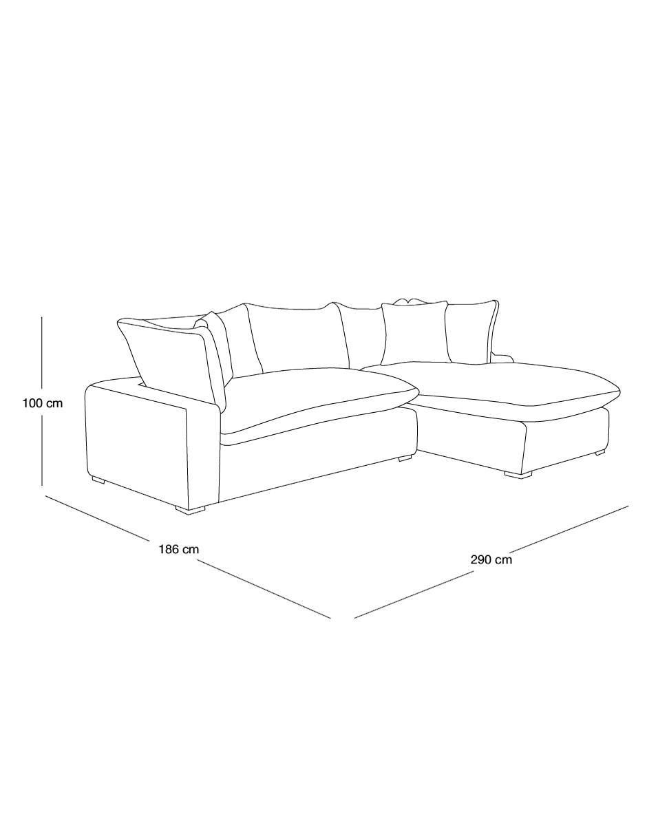 Sala modular derecha Landon de tela 4