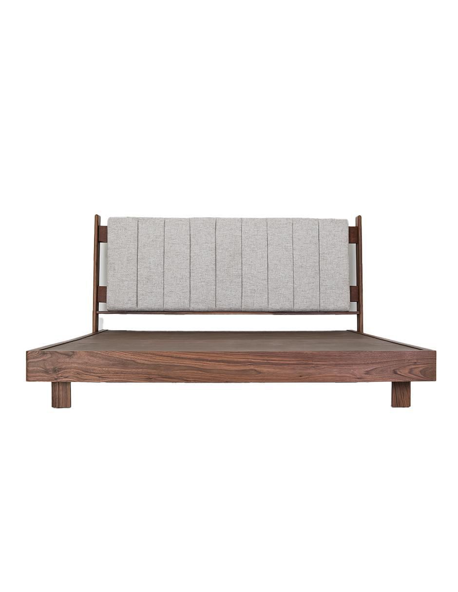 Cama Mescato de madera nogal queen size