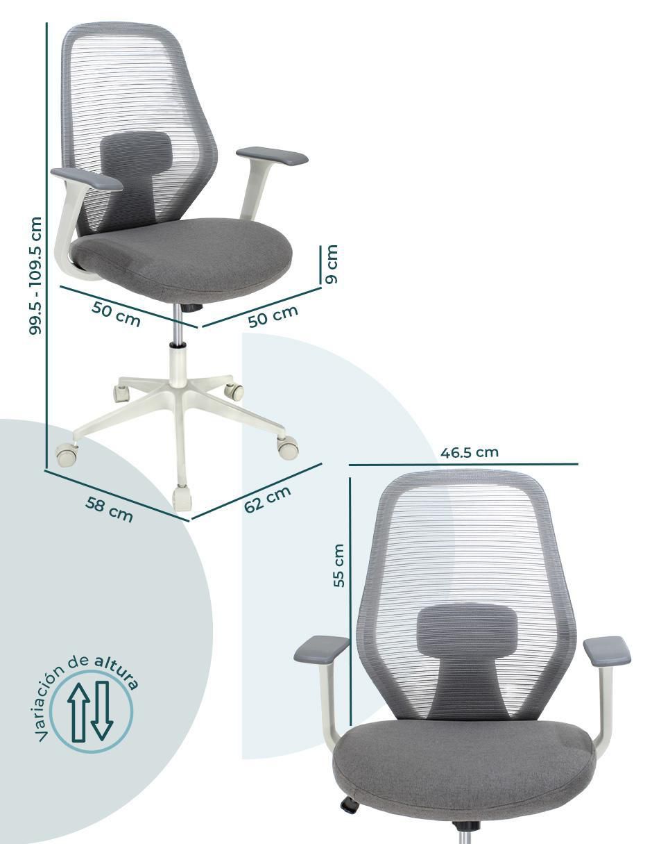 Silla escritorio bastia 8349w mundo in "de" nylon