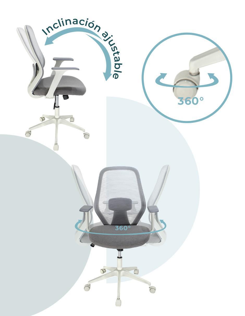 Silla escritorio bastia 8349w mundo in "de" nylon