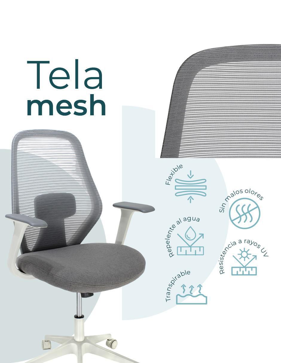 Silla escritorio bastia 8349w mundo in "de" nylon