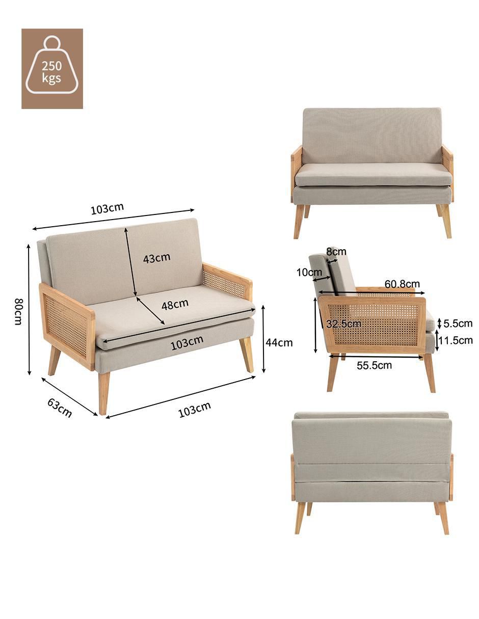Love seat Dian-D Double de lino 9