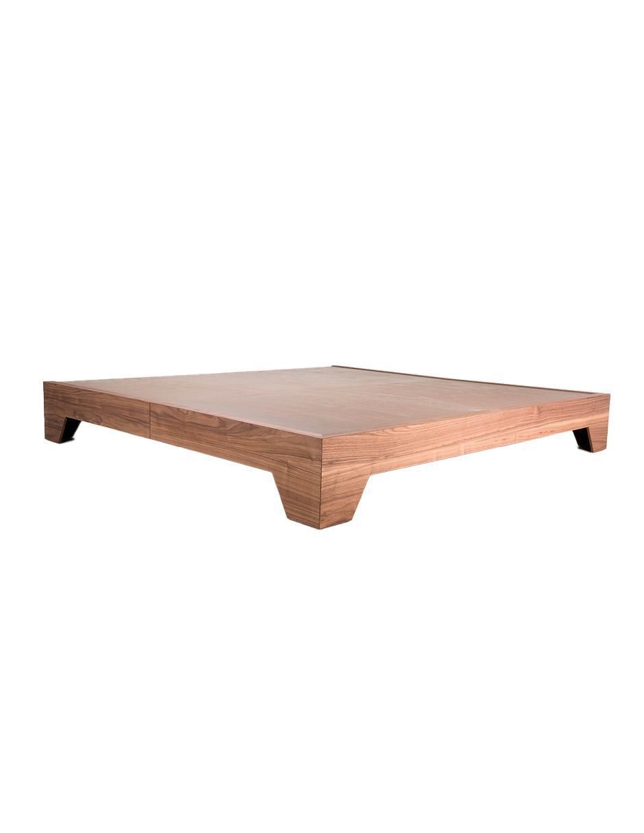 Cama Vintage de madera nogal matrimonial 2