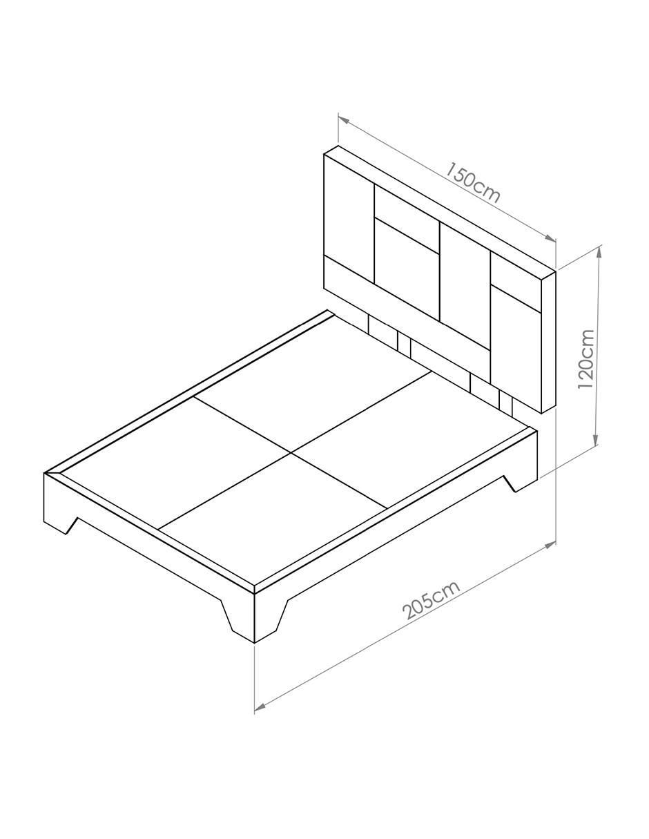 Cama Vintage de madera nogal matrimonial 4