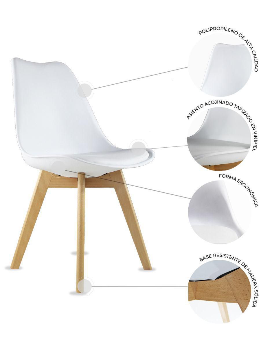 "comedor" frankfurt rectangular blanco con sillas frankfurt mundo in "para" 4 personas "de" madera