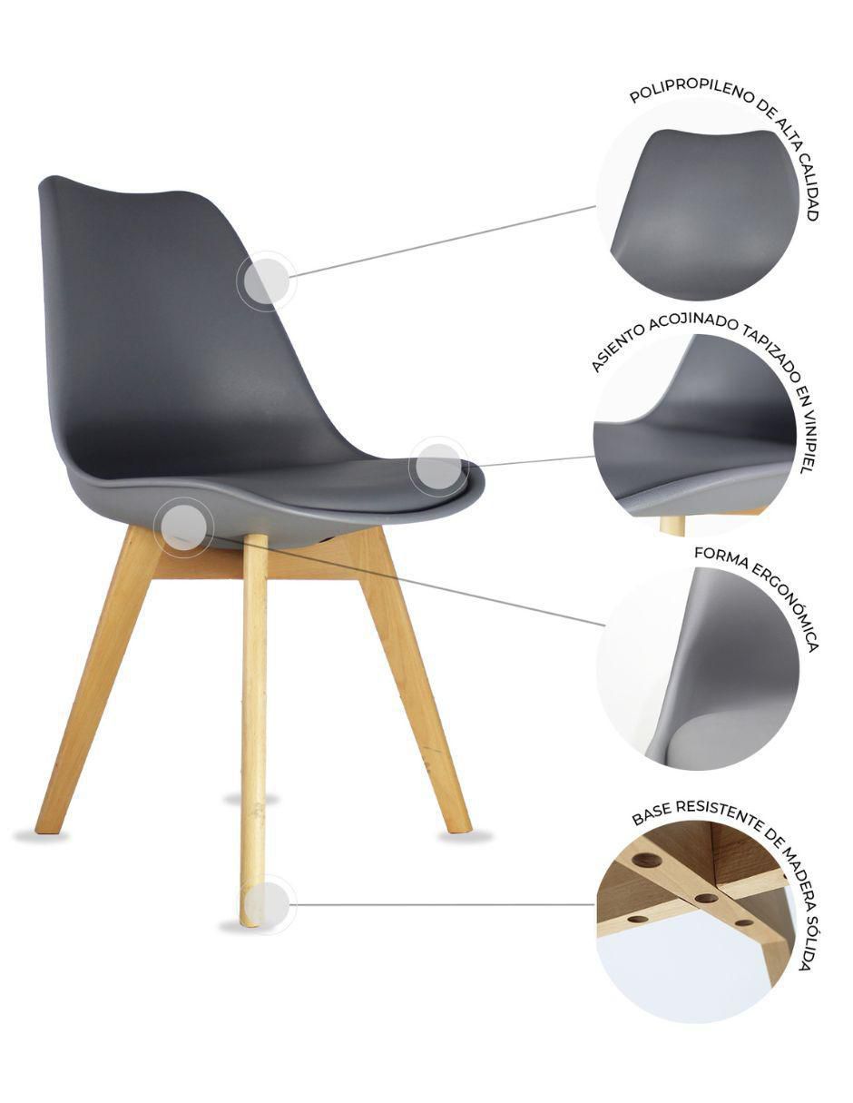 "comedor" frankfurt rectangular negro y 4 sillas frankfurt mundo in "para" 4 personas "de" madera