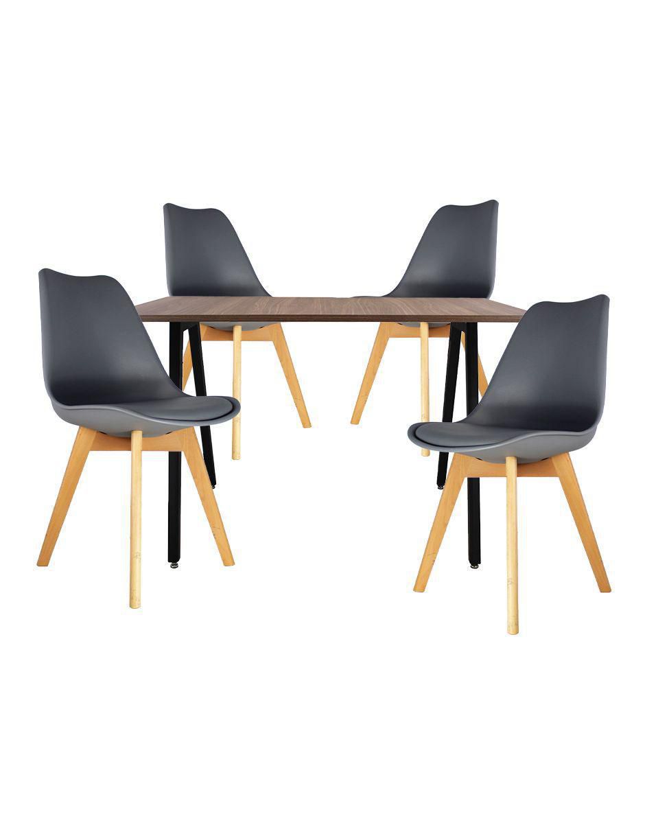 "comedor" frankfurt rectangular nogal y sillas frankfurt mundo in "para" 4 personas "de" madera