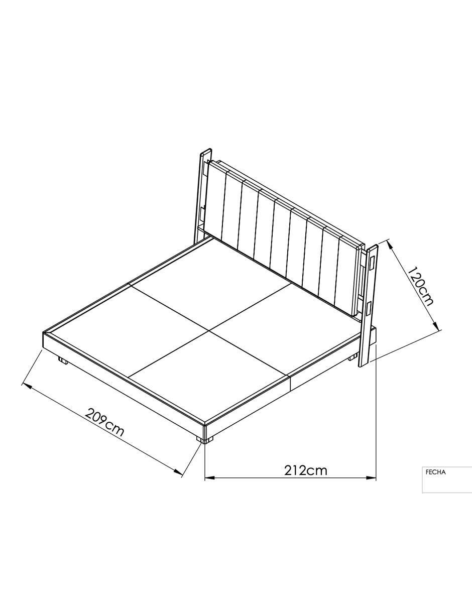 Cama Mescato de madera nogal king size 5