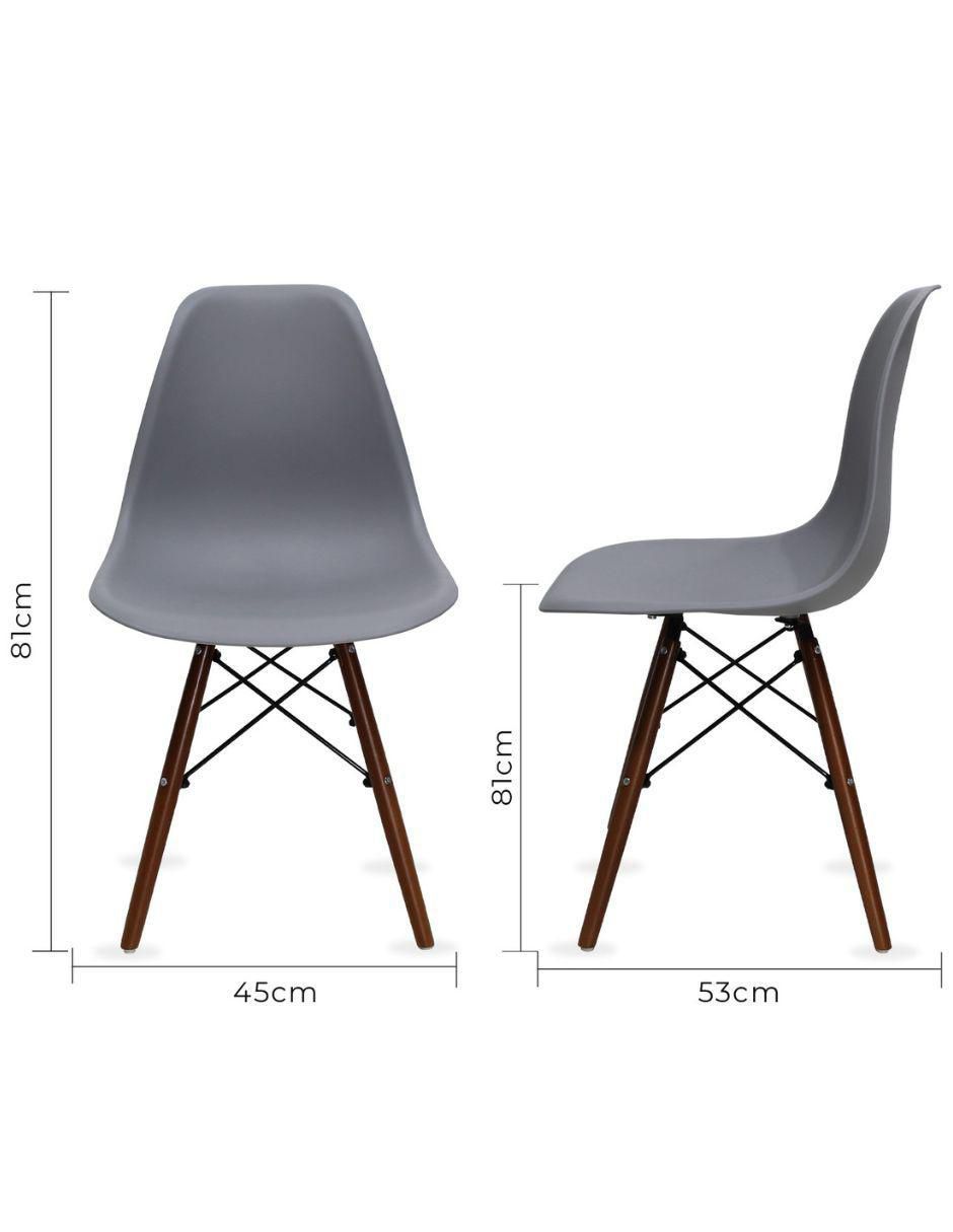 "comedor" frankfurt circular negro con sillas oslo nogal mundo in "para" 4 personas "de" madera