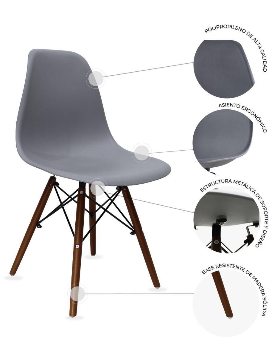 "comedor" frankfurt circular negro con sillas oslo nogal mundo in "para" 4 personas "de" madera