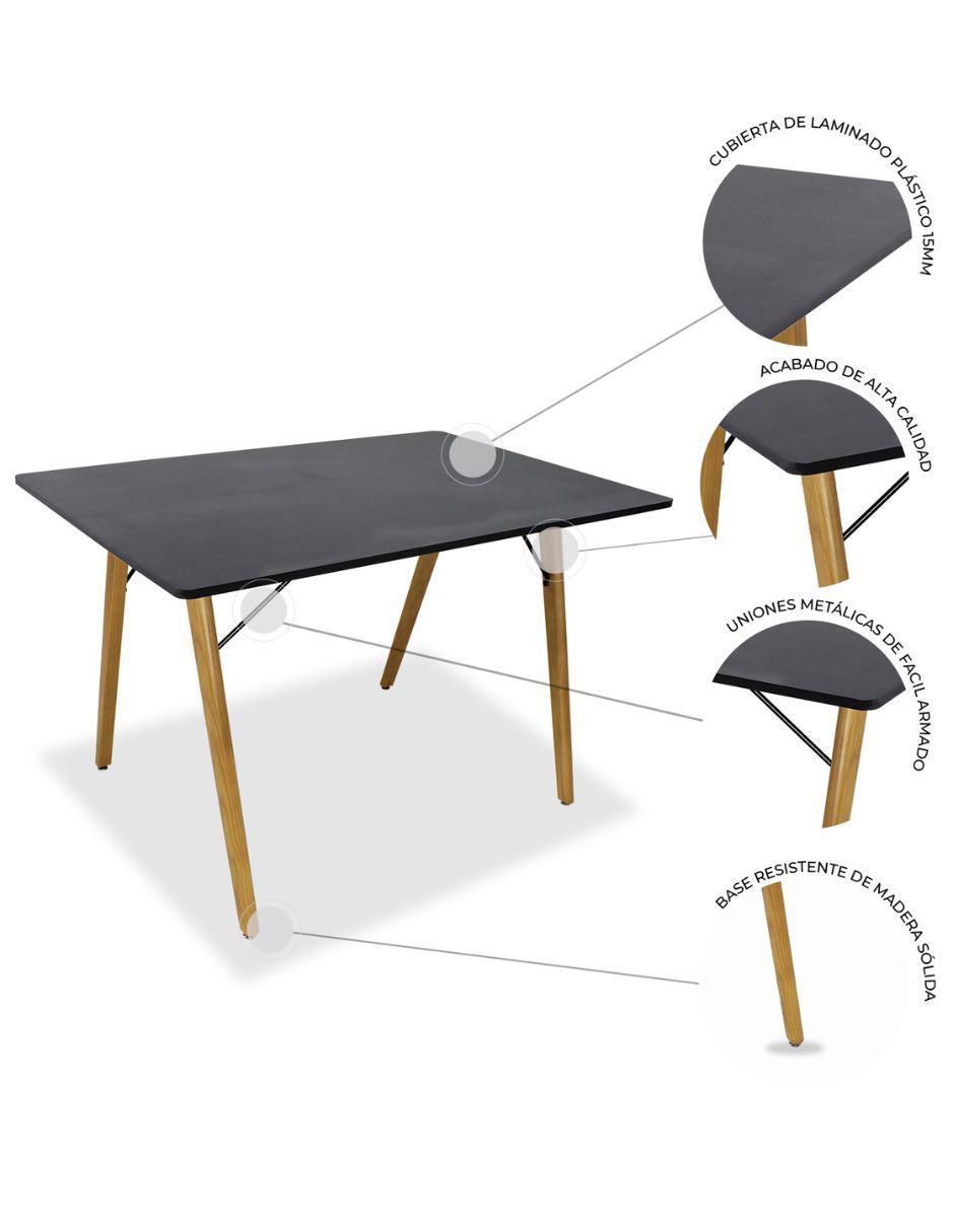 "comedor" frankfurt rectangular negro micerino metal mundo in "para" 4 personas "de" madera
