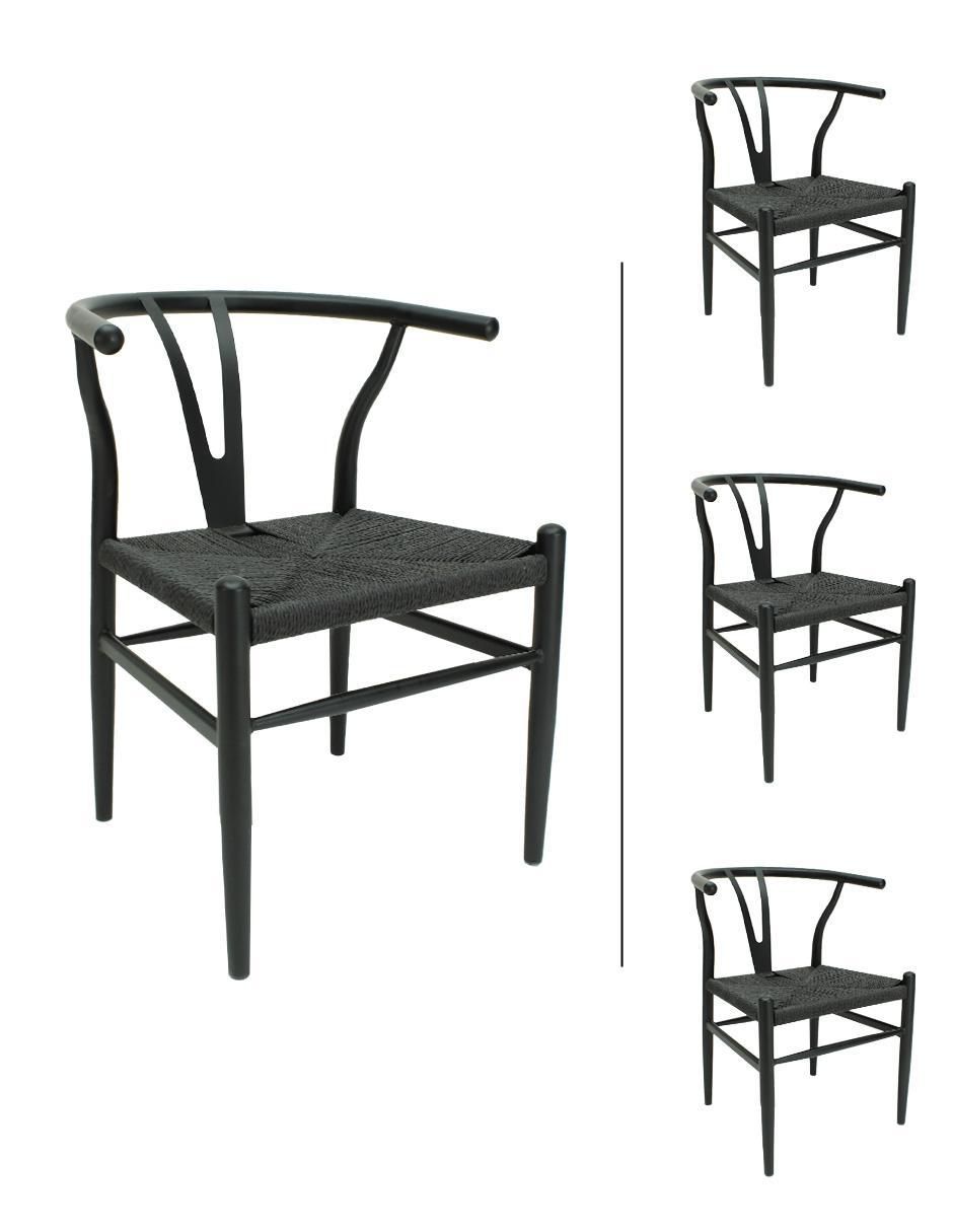 "comedor" frankfurt rectangular negro micerino metal mundo in "para" 4 personas "de" madera