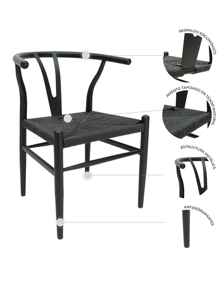 "comedor" frankfurt rectangular negro micerino metal mundo in "para" 4 personas "de" madera