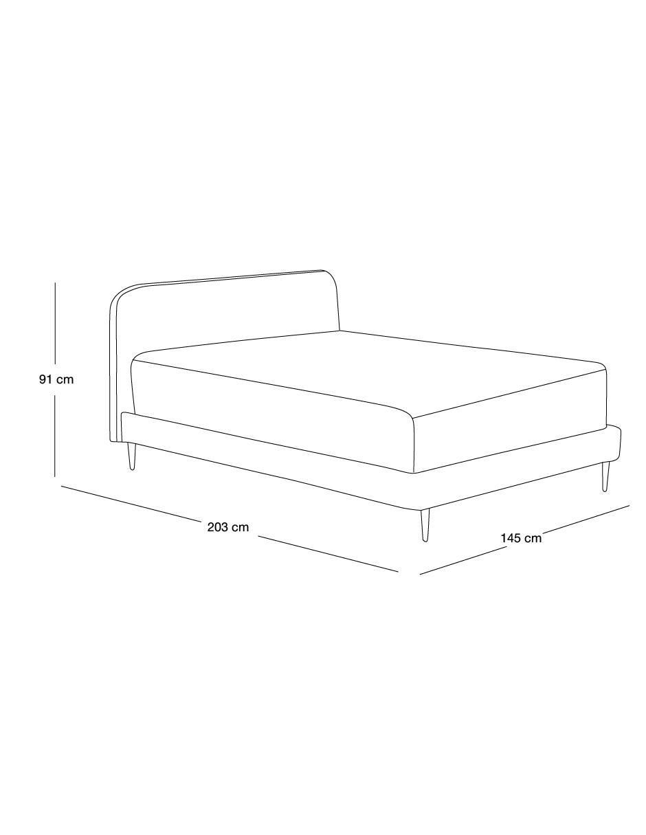 Cama Nisha de tela matrimonial 4