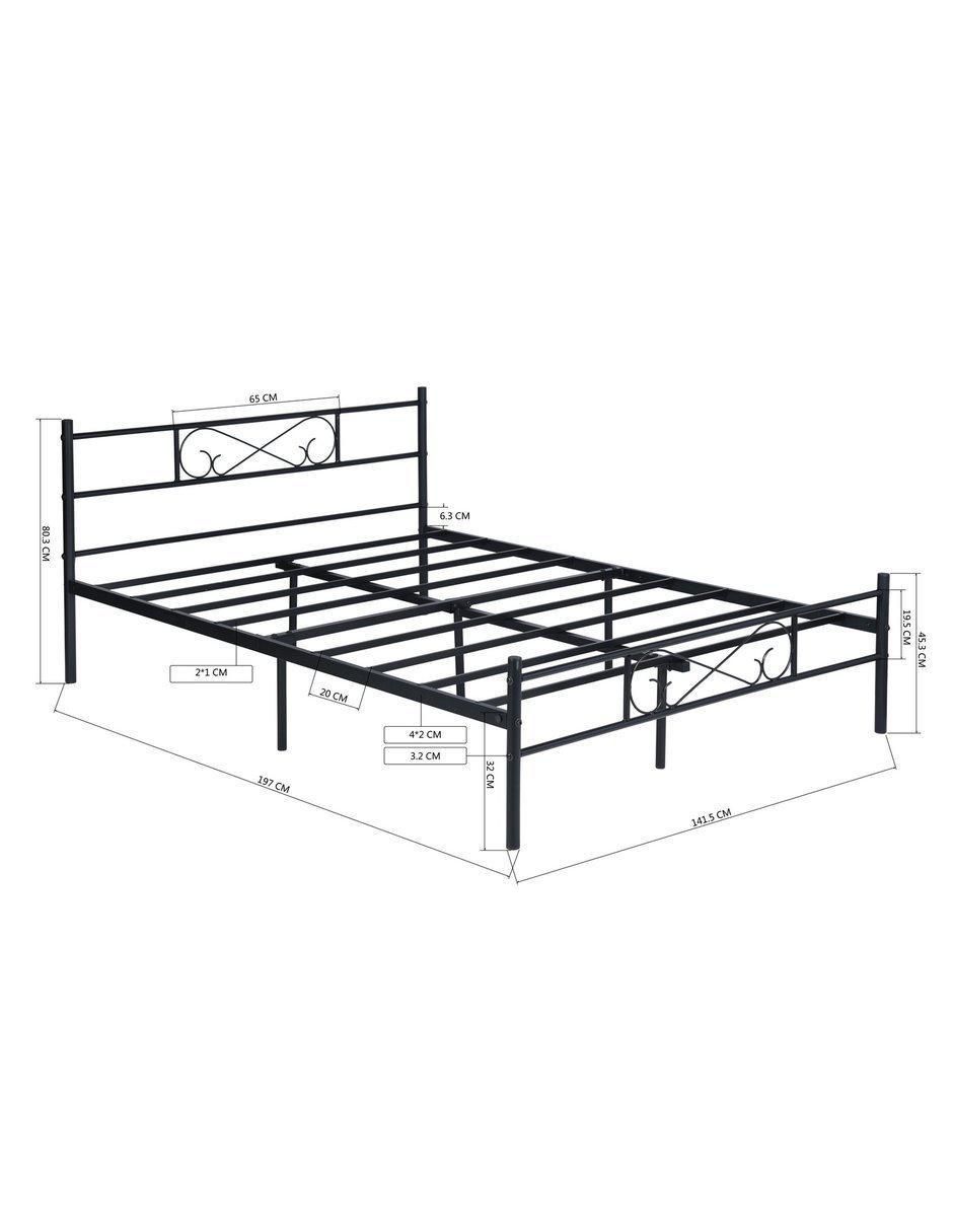Base para cama armable Laimer de metal matrimonial 8