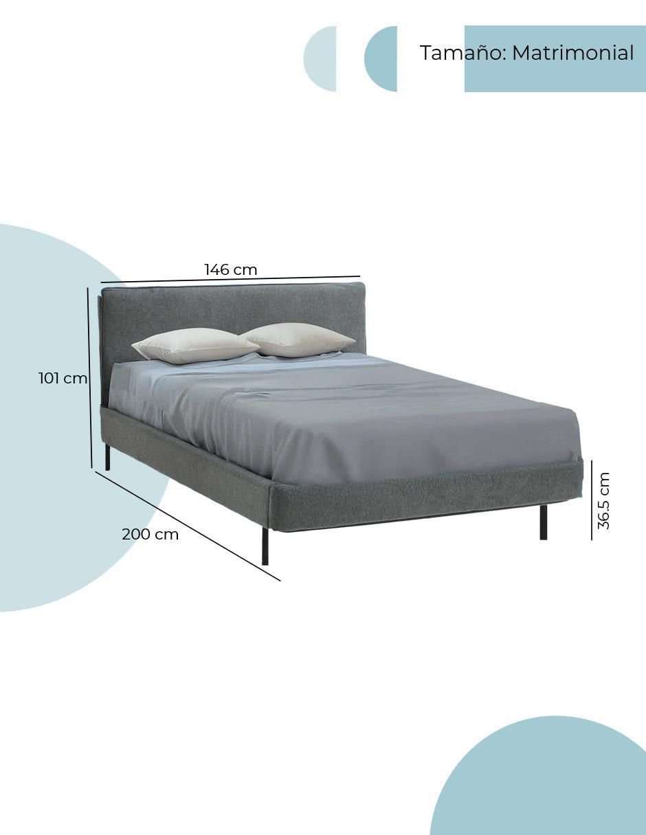 Cama Bristol de metal matrimonial