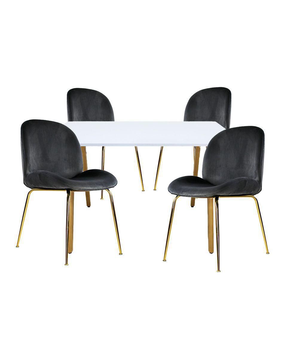 "comedor" frankfurt rectangular blanco con sillas treviso mundo in "para" 4 personas "de" madera