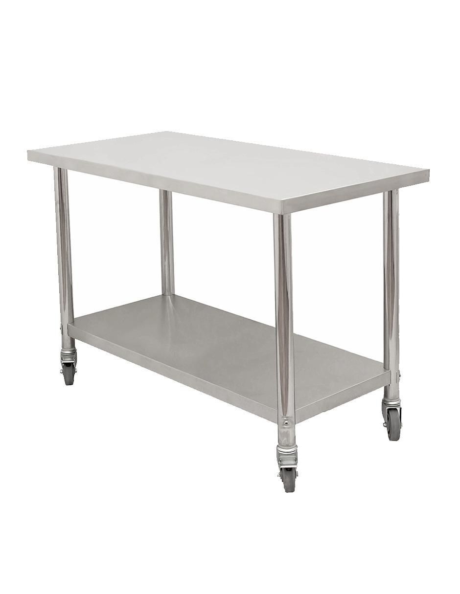 Mesa armable de acero inoxidable