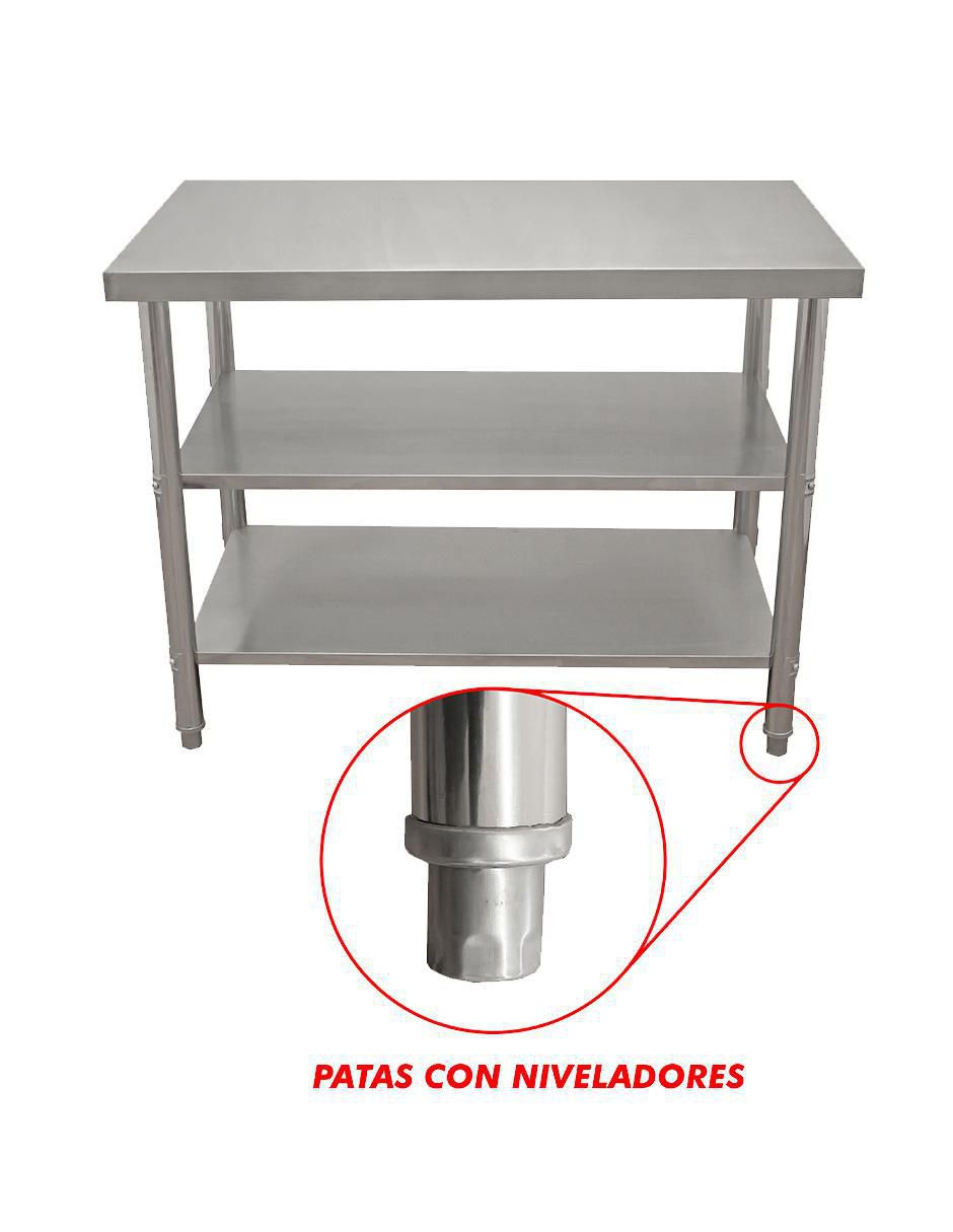 Mesa isla doble de acero inoxidable 2
