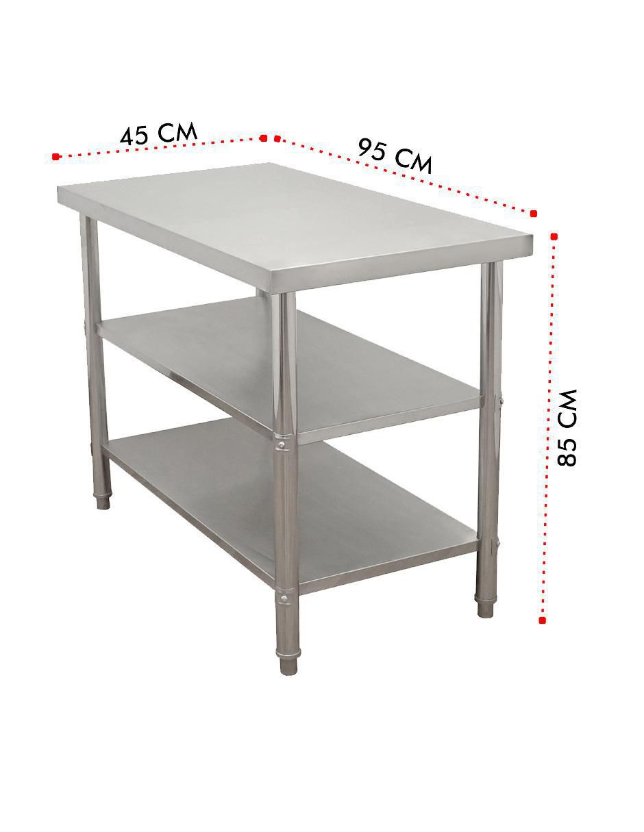 Mesa isla doble de acero inoxidable 7
