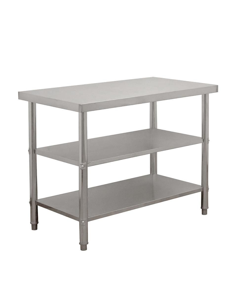 Mesa isla doble de acero inoxidable 4
