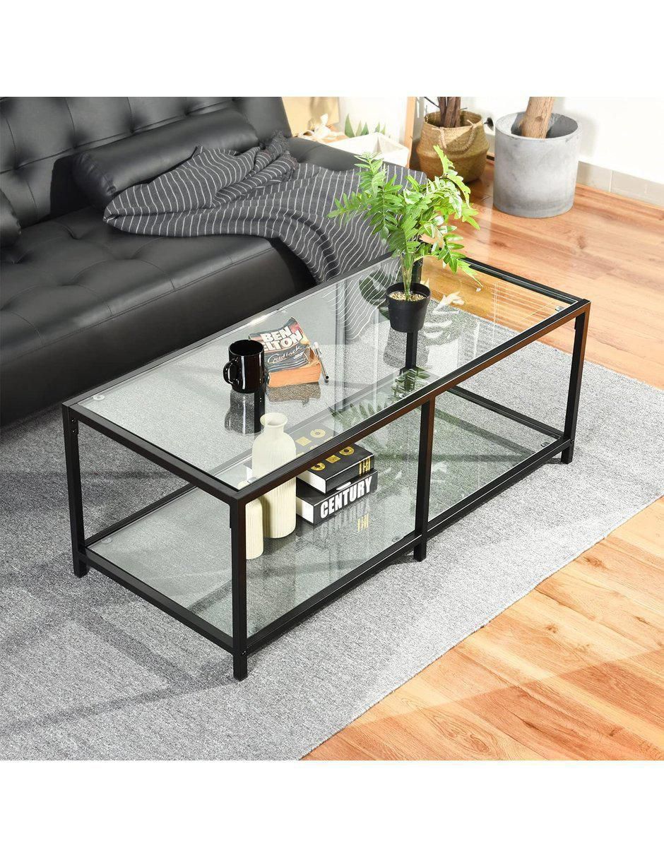Mesa auxiliar armable de cristal 2