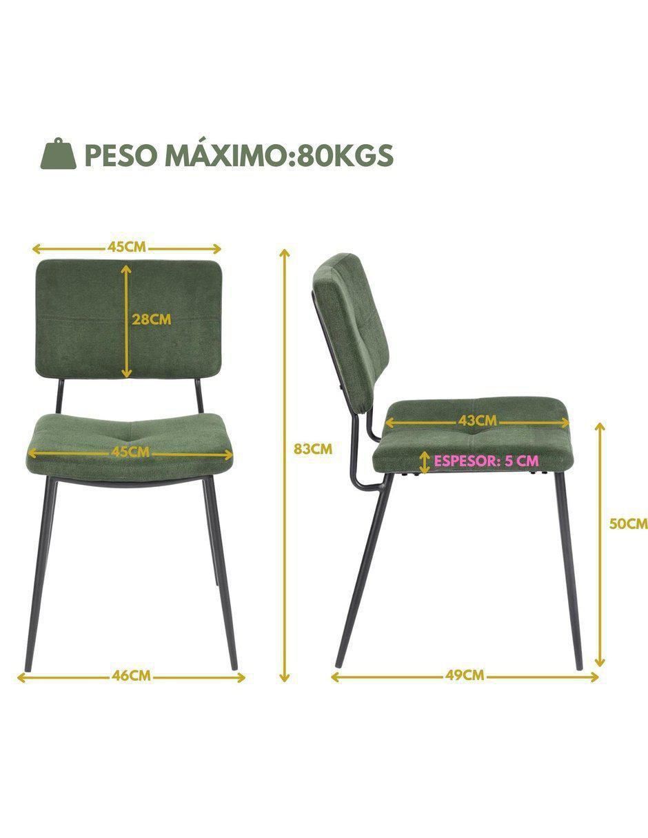 Set de sillas 2 piezas de terciopelo 9