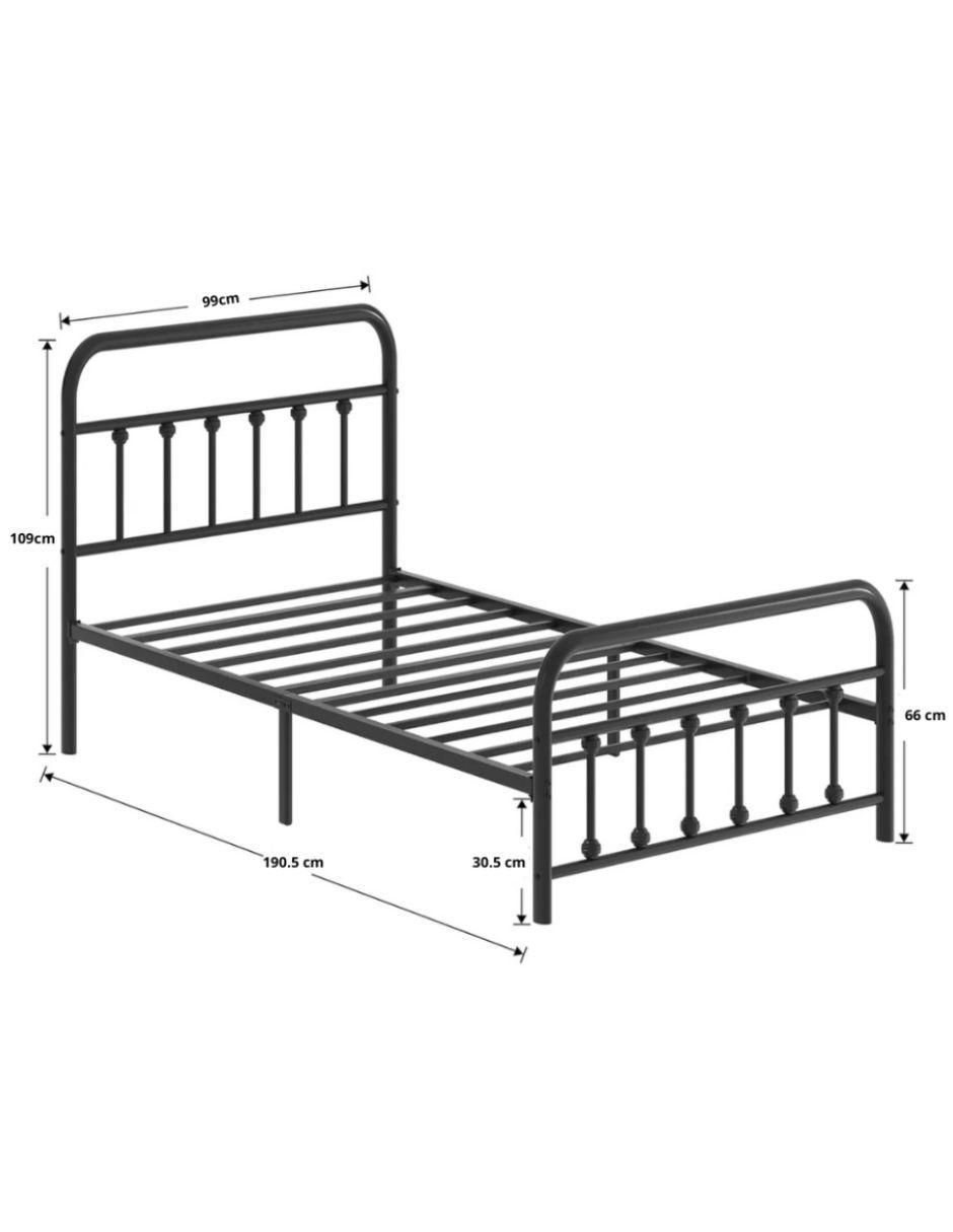 Base para cama de metal individual 6