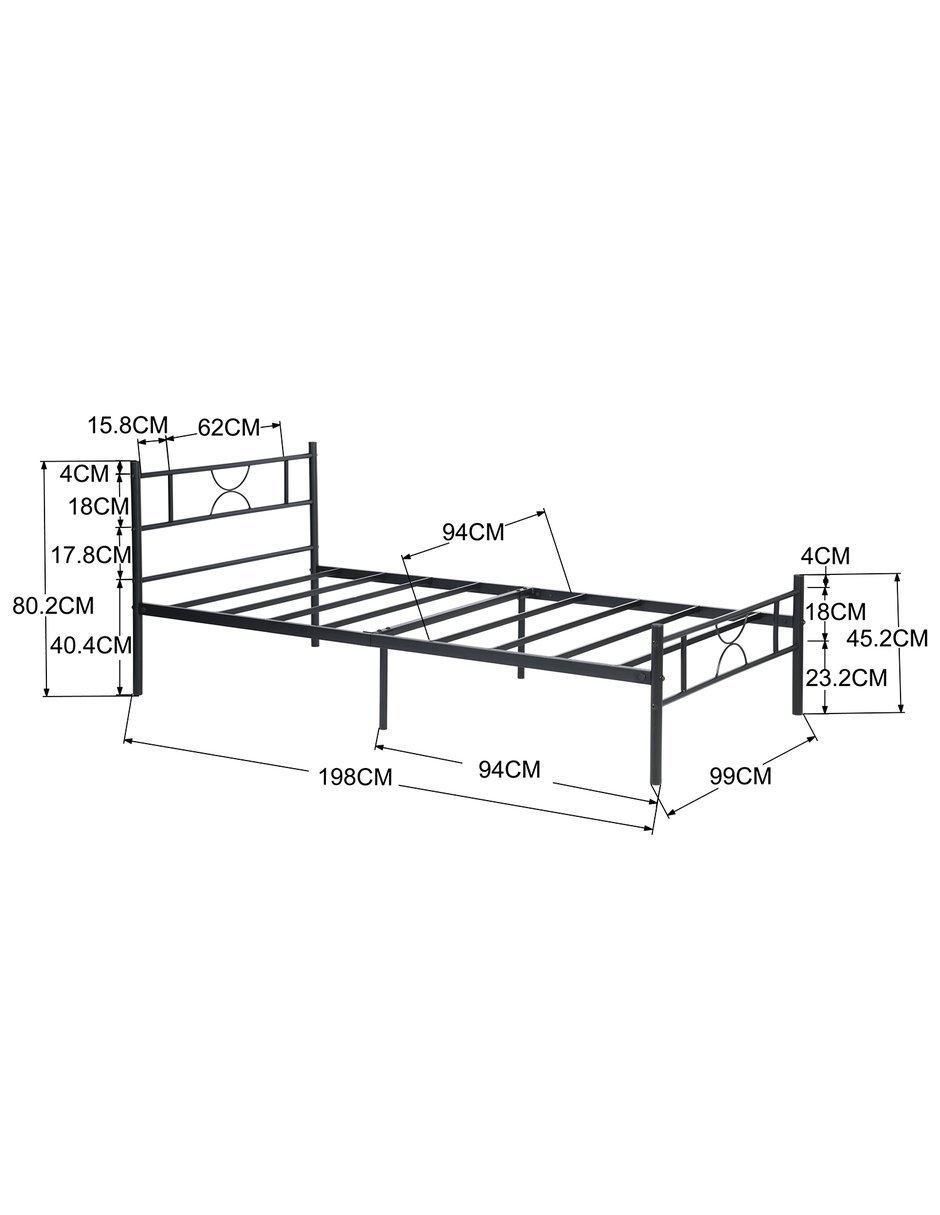 Base para cama armable de metal individual 11