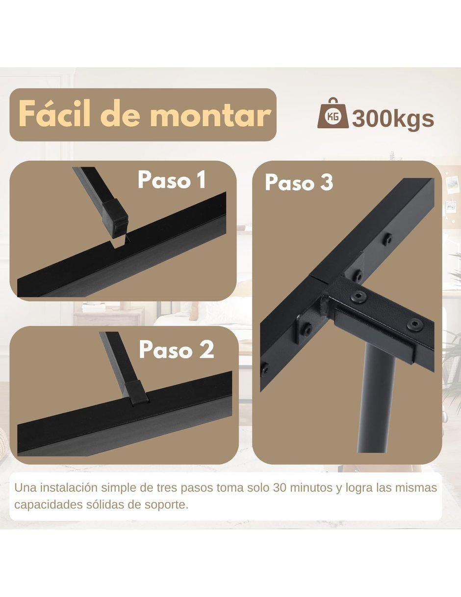Base para cama armable de metal individual 6