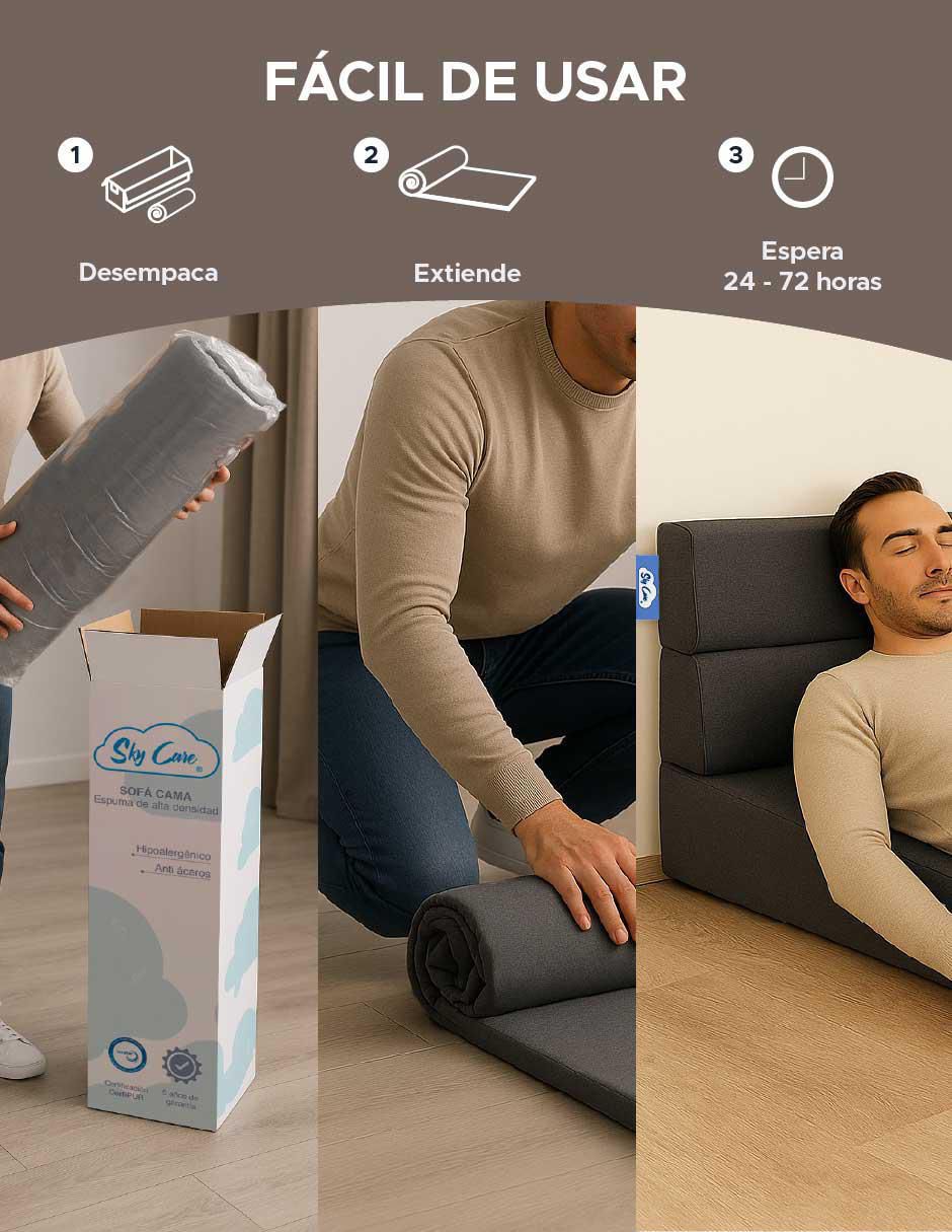 "futón/sofá cama" sí sofá cama plegable skycare "de" espuma comprimida