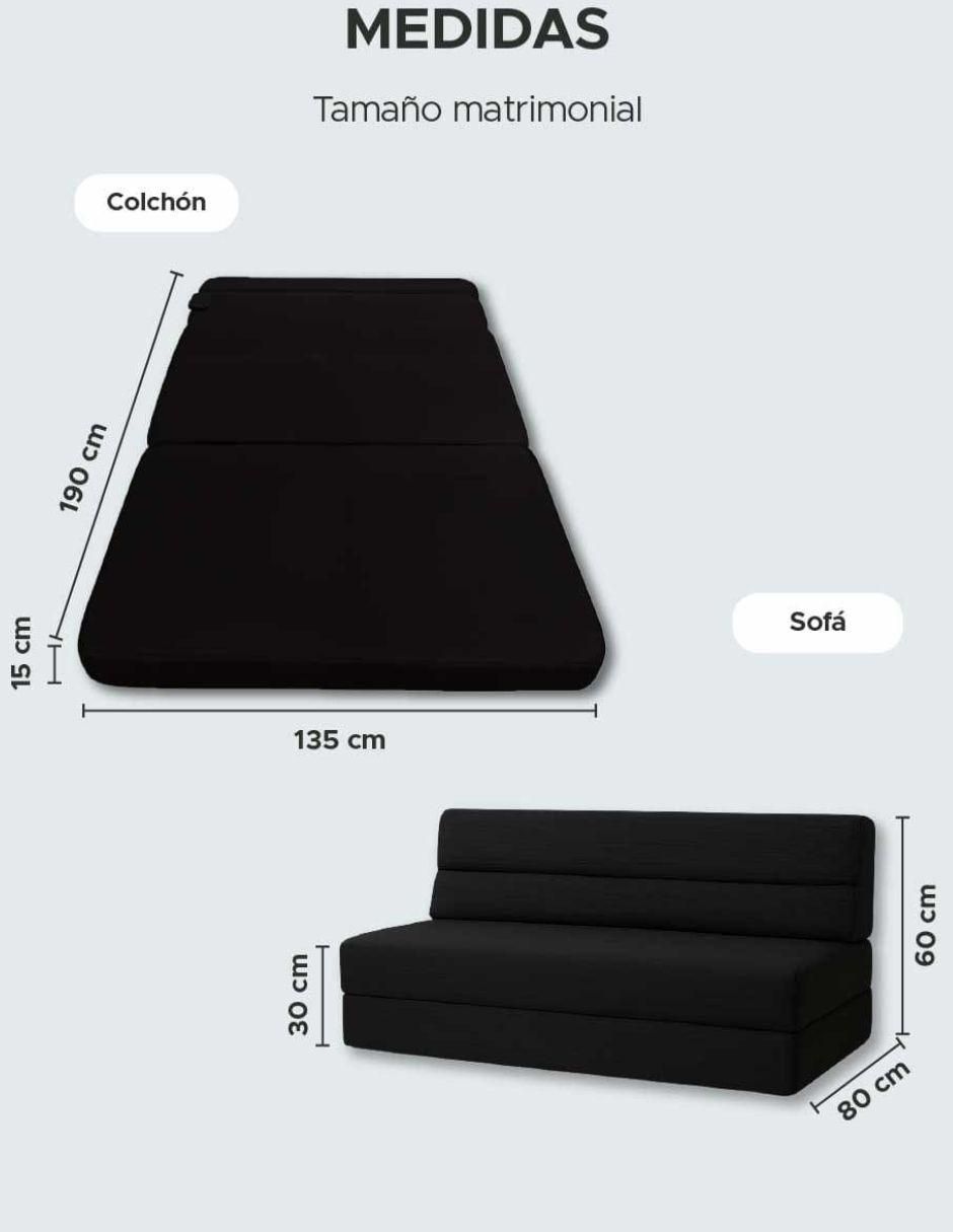 Sofá cama armable de espuma comprimida 7
