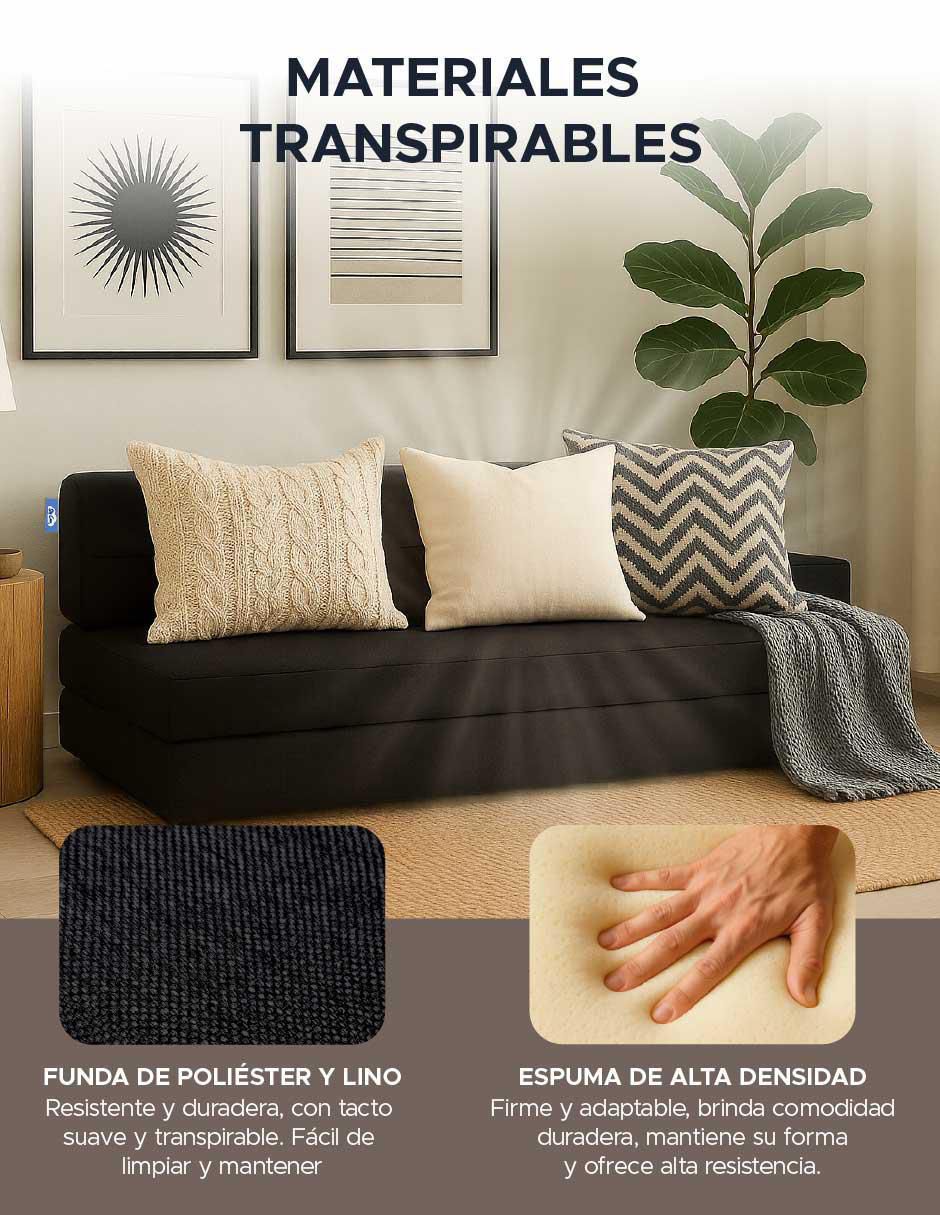 Sofá cama armable de espuma comprimida 4