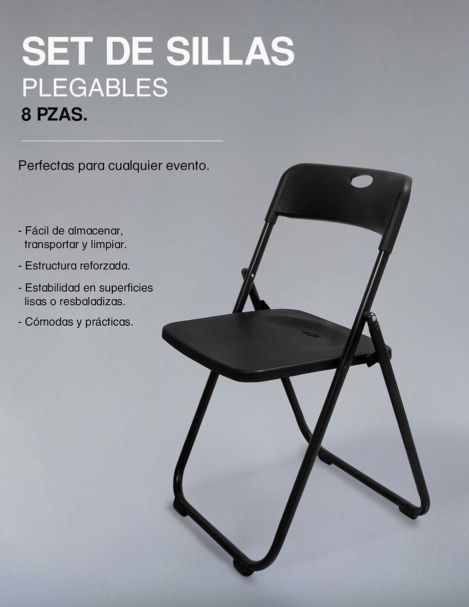 Juego de sillas plegables 8 piezas 3