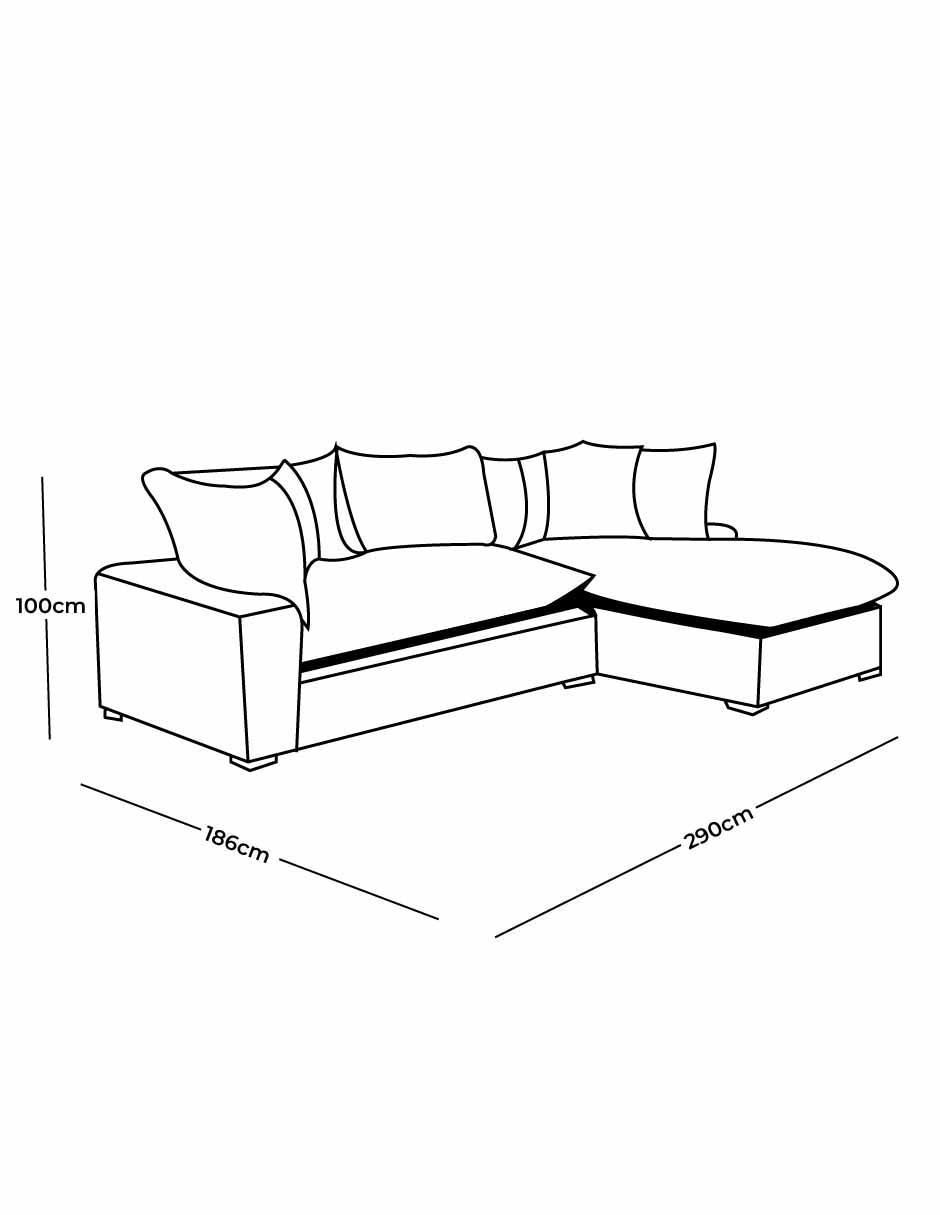 Sala modular derecha Landon de tela 3