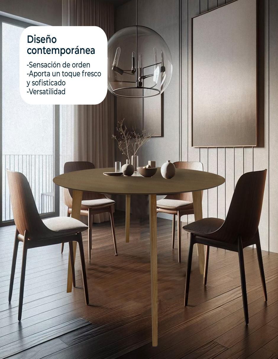 Mesa de comedor Madeira Chapa de metal y madera 4