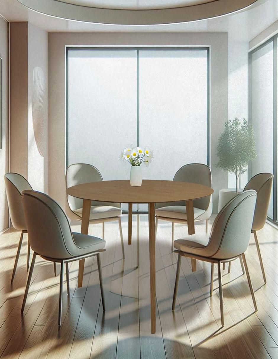 Mesa de comedor Madeira Chapa de metal y madera 5